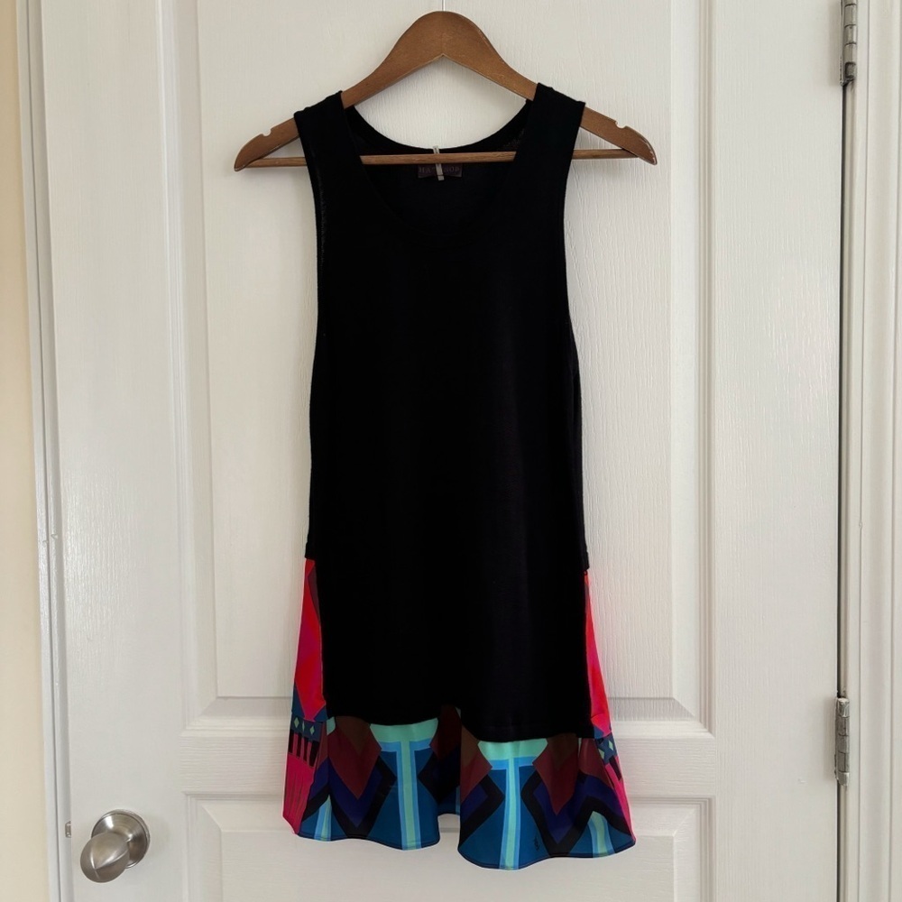 Hale Bob Geometric Print Sleeveless Knit Dress Medium